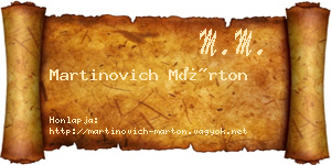 Martinovich Márton névjegykártya