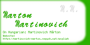 marton martinovich business card