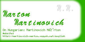 marton martinovich business card